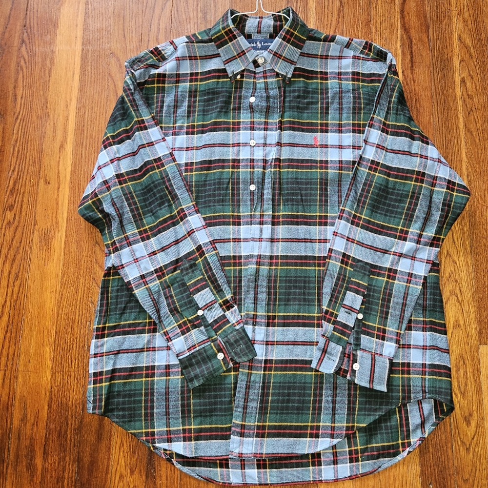Mens Flannel Ralph Lauren Blake Shirt L